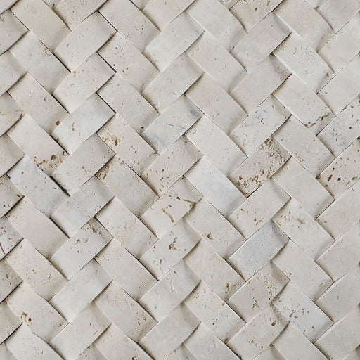Classic Travertine Convex Herringbone Mosaic