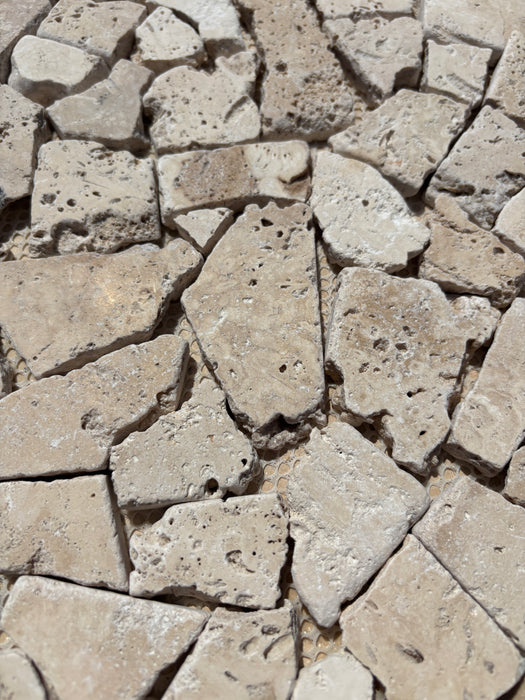 Classic Travertine Mini Crazy Pave Mosaic