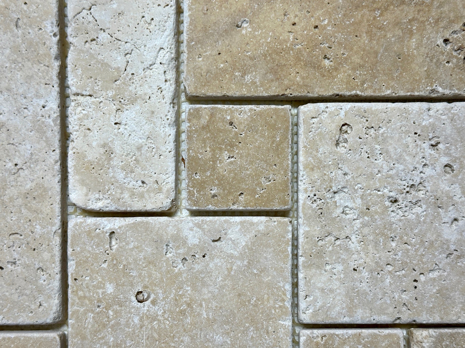 Classic Travertine Mini French Pattern Mosaic