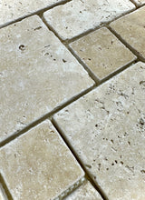 Load image into Gallery viewer, CLASSIC TRAVERTINE MINI FRENCH PATTERN TUMBLED MOSAIC
