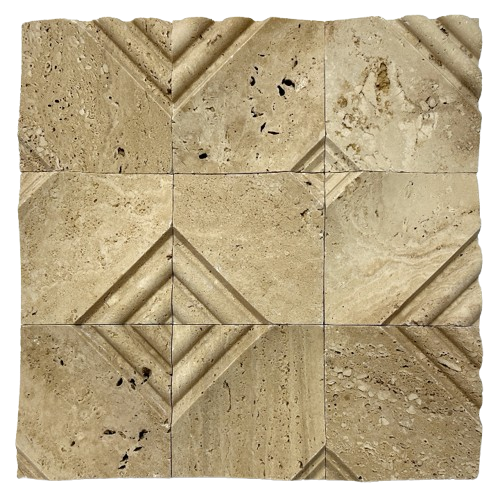 Classic Travertine Orchid Mosaic