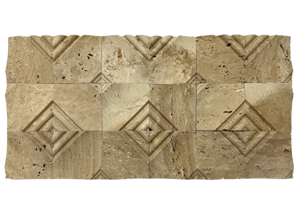 Classic Travertine Orchid Mosaic