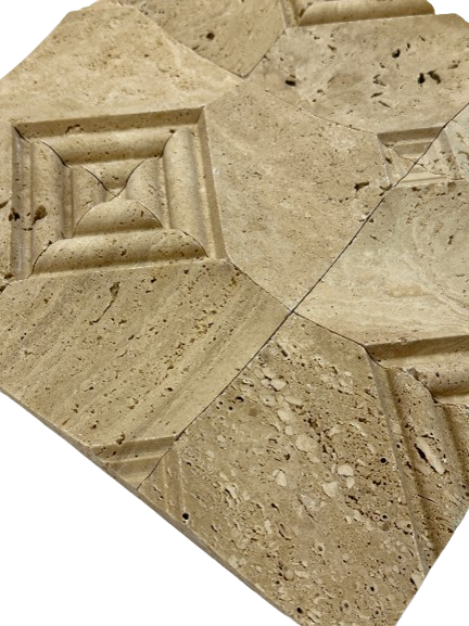 Classic Travertine Orchid Mosaic