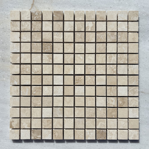 Classic Travertine Small Square Mosaic Honed & Filled