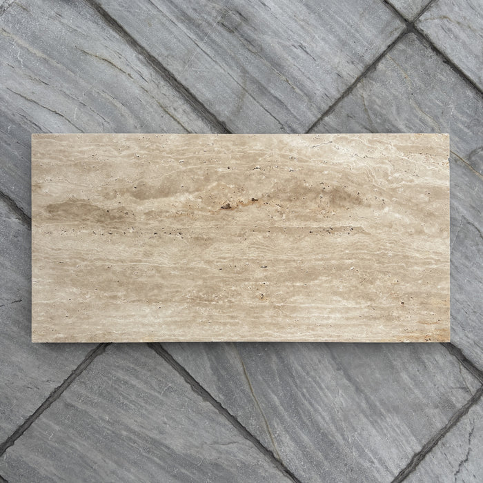 Classic Travertine Vein Cut Tile 406x812x12