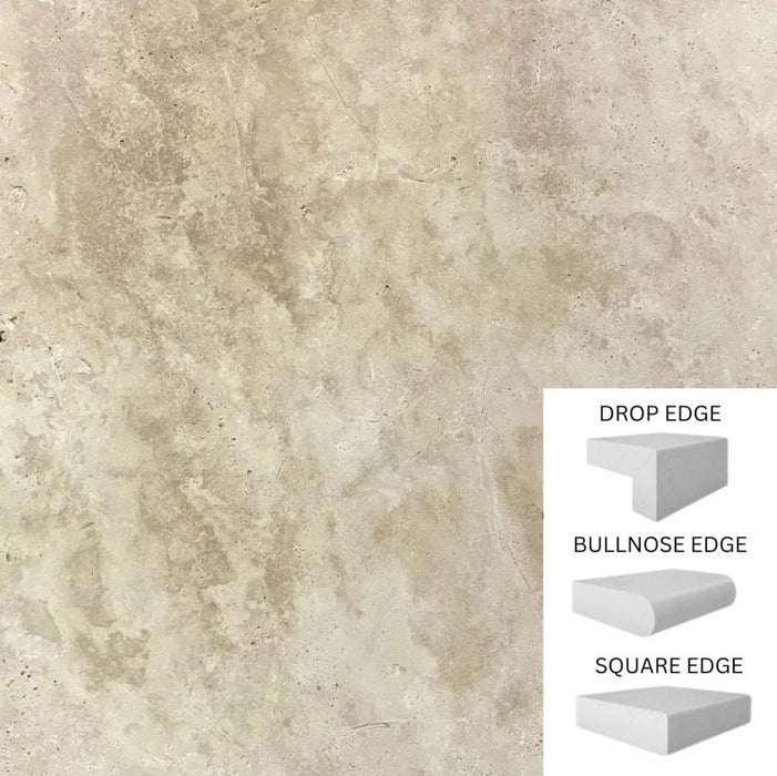 Classic Travertine Drop Face Coping 406x406x30