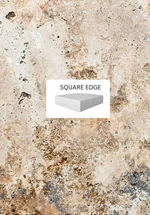 Country Classic Travertine Square Edge Coping 406x406x30