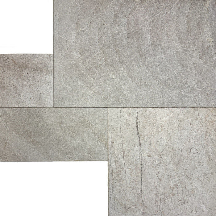 Crema Marfil Marble Tile French Pattern Sandblasted & Brushed