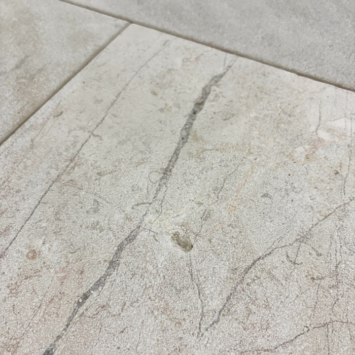 Crema Marfil Marble Tile French Pattern Sandblasted & Brushed