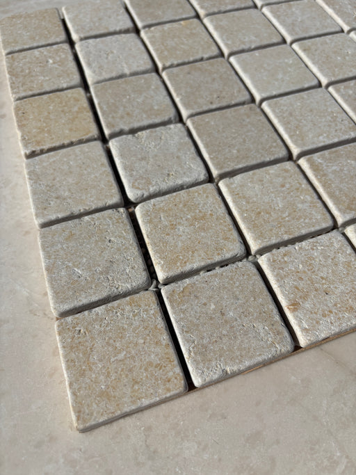 Crema Marfil Marble Square Mosaic