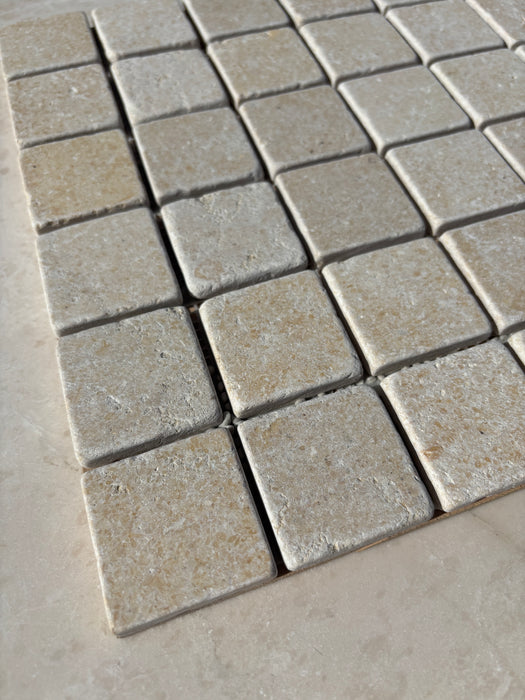 Crema Marfil Marble Square Mosaic