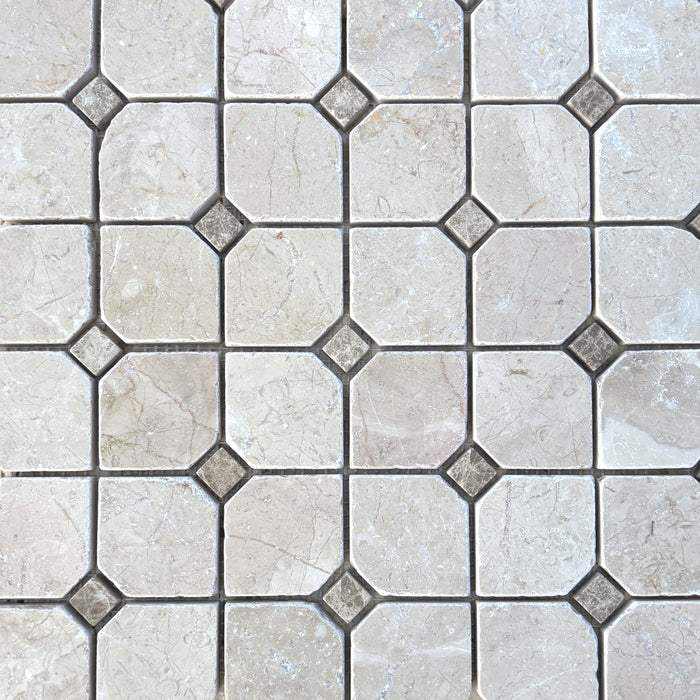 Crema Marfil & Odeon Beige Marble Octagon Mosaic