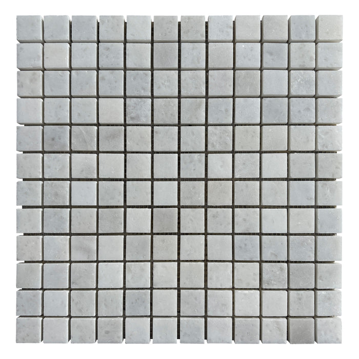 Crystal White Marble Small Square Mosaic 23x23x10 Polished