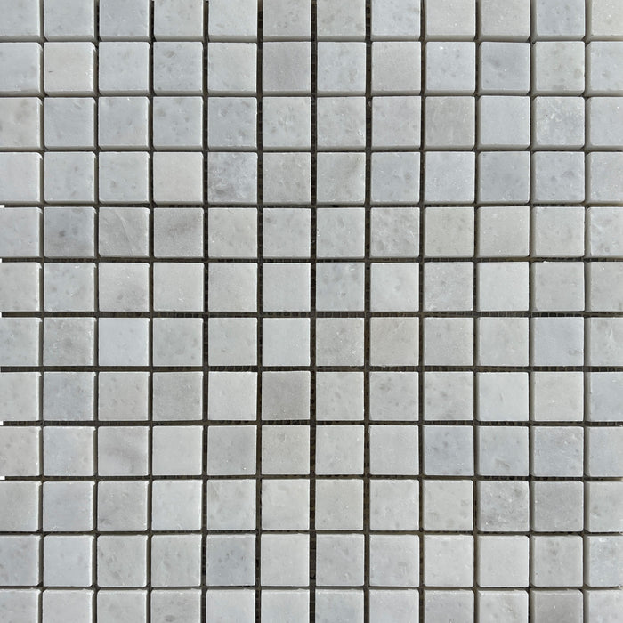 Crystal White Marble Small Square Mosaic 23x23x10 Polished