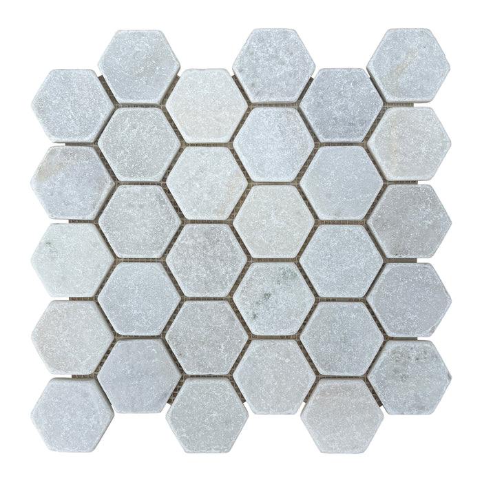 Crystal White Marble Hexagon Mosaic