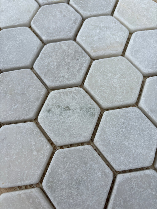 Crystal White Marble Hexagon Mosaic