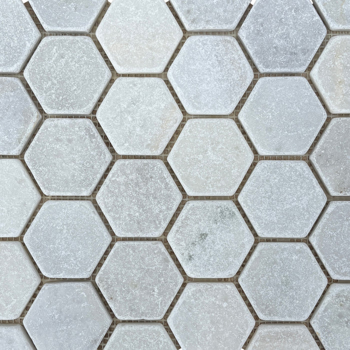 Crystal White Marble Hexagon Mosaic