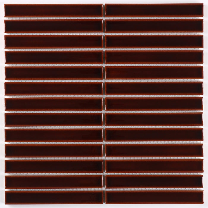 Raku Kitkat Deep Brown Porcelain Mosaic