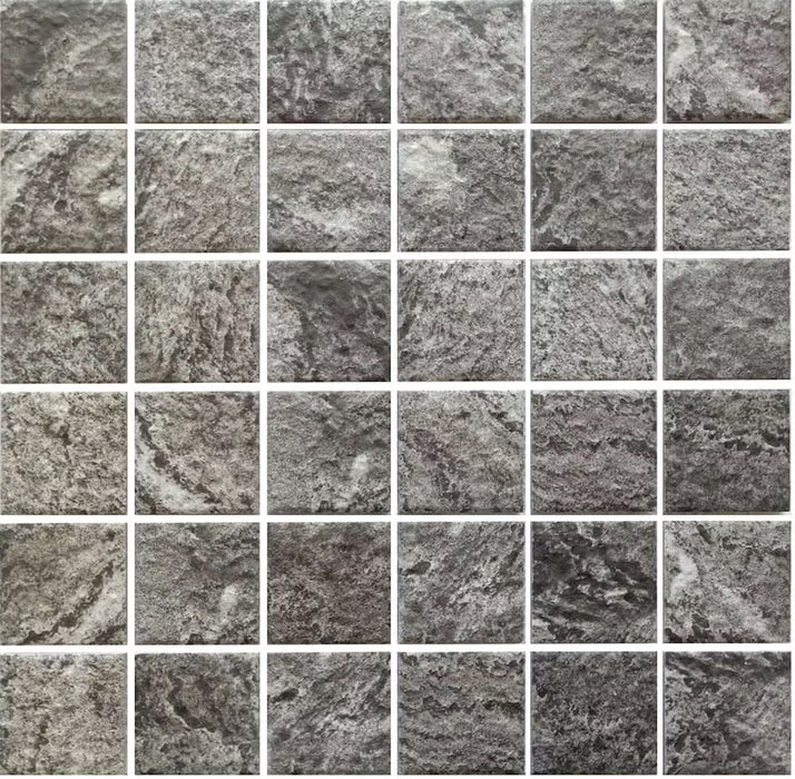 Sukabumi Small Square Grey Porcelain Mosaic
