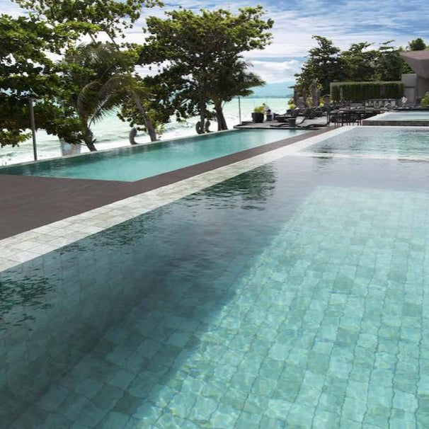 Sukabumi Large Square Green Porcelain Mosaic