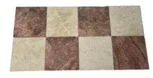 Load image into Gallery viewer, ROSSO TRAVERTINE &amp; CLASSIC TRAVERTINE TUMBLED &amp; UNFILLED CHECKERBOARD 203X203
