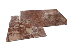 Load image into Gallery viewer, ROSSO TRAVERTINE TUMBLED &amp; UNFILLED MEDIUM FRENCH PATTERN
