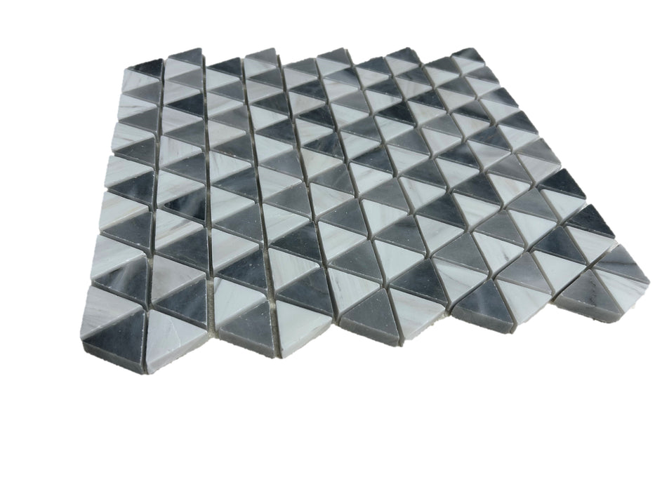 Bardiglio & Dolomite Triangle Marble Mosaic