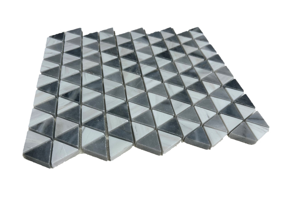 Bardiglio & Dolomite Triangle Marble Mosaic