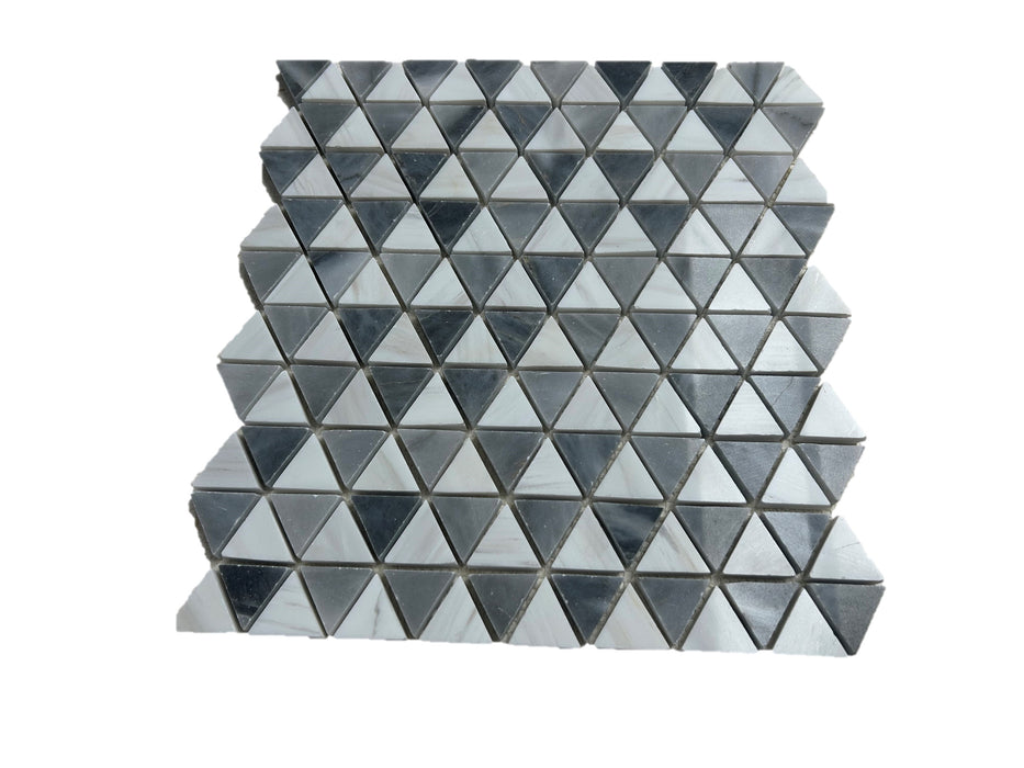 Bardiglio & Dolomite Triangle Marble Mosaic
