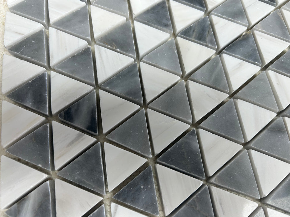 Bardiglio & Dolomite Triangle Marble Mosaic