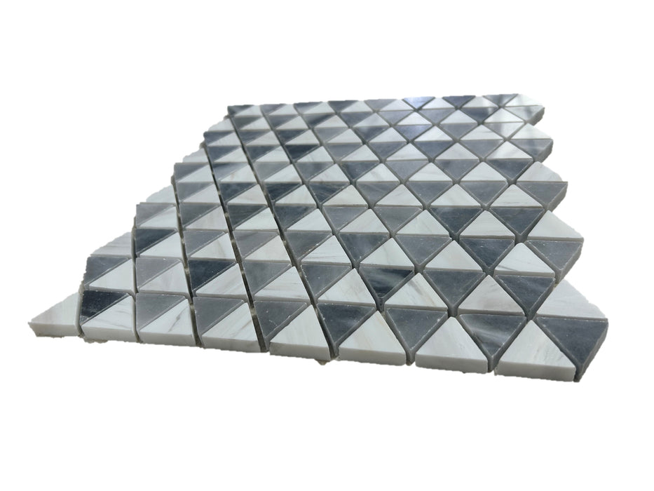 Bardiglio & Dolomite Triangle Marble Mosaic