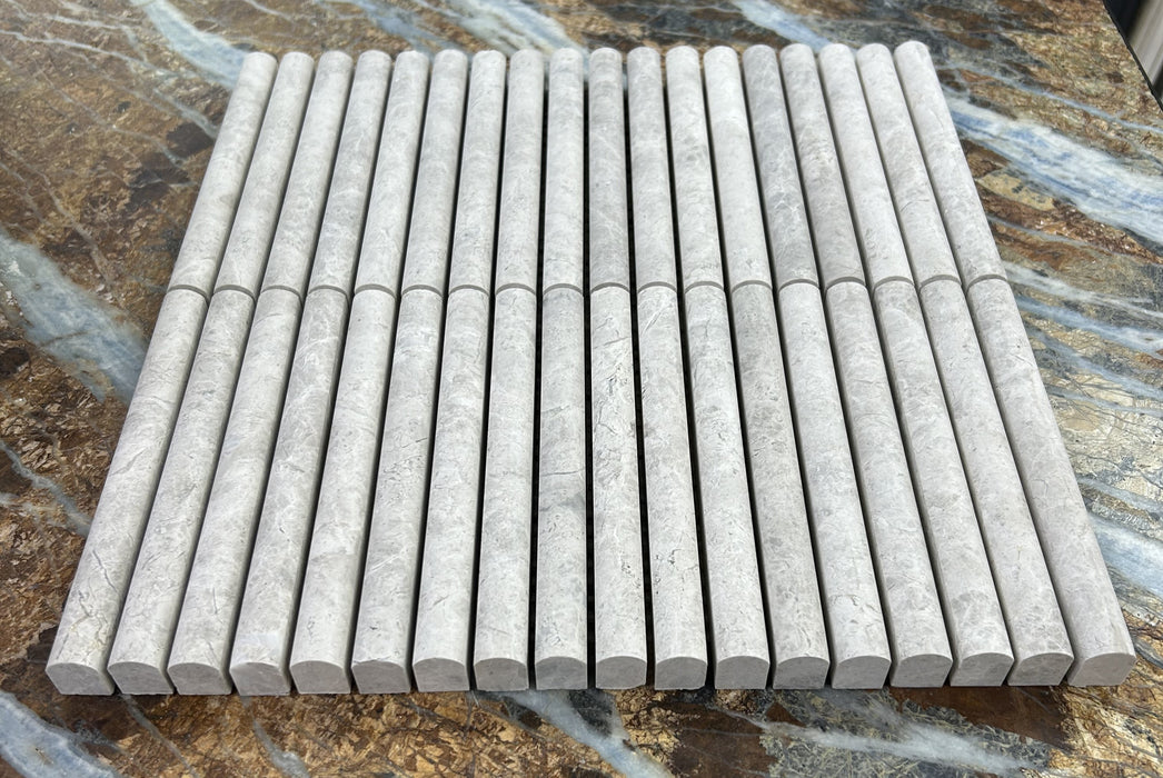 Silver Shadow Marble Mini Flute Mosaic