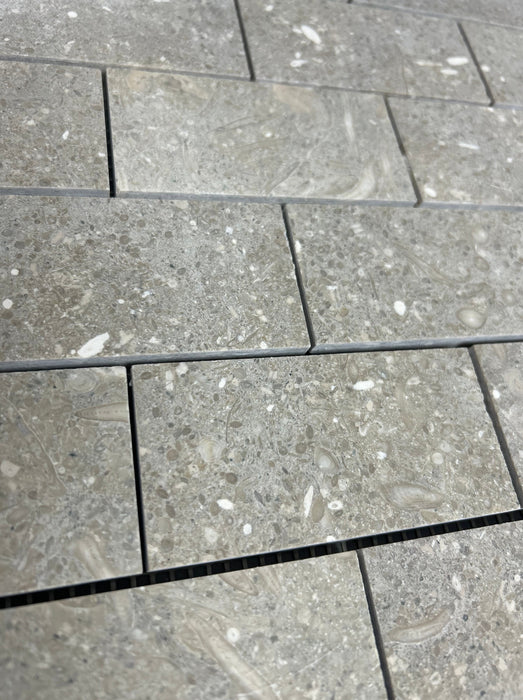 Chateau Green Fossil Limestone Brickbond Mosaic
