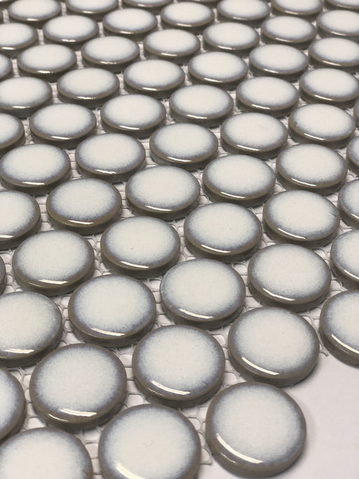 Penny Round Antique White Porcelain Mosaic