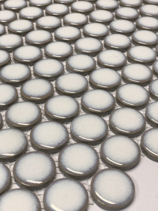 Penny Round Antique White Porcelain Mosaic