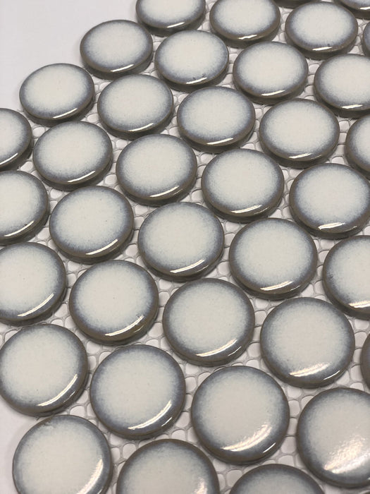 Penny Round Antique White Porcelain Mosaic