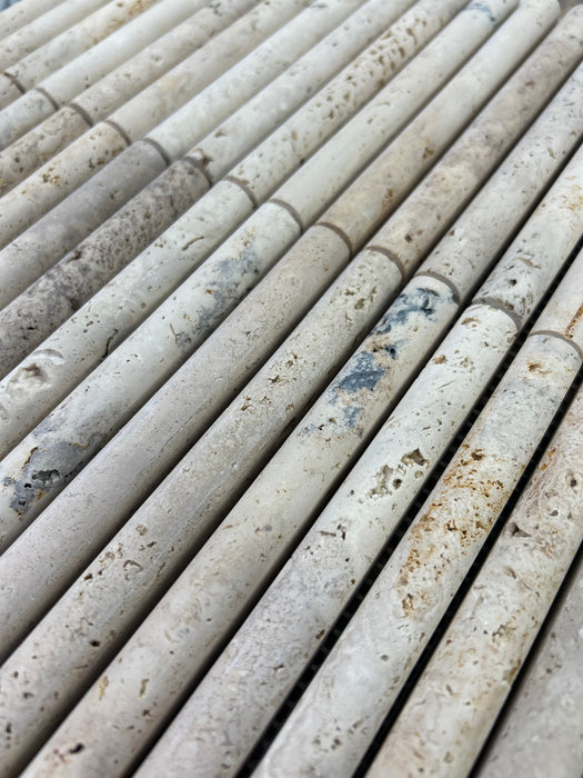 Country Classic Travertine Mini Flute Mosaic