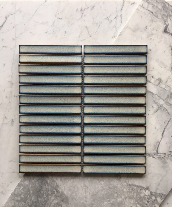 Raku Kitkat Faint Green Porcelain Mosaic