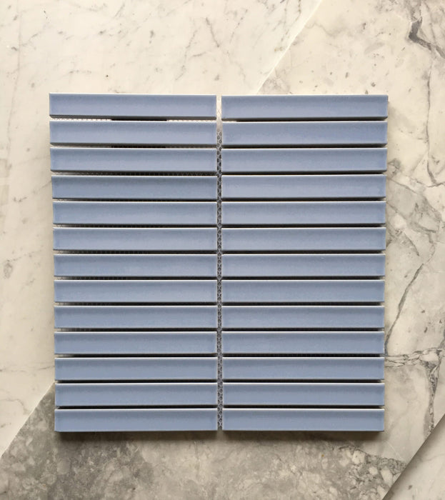 Raku Kitkat Powder Blue Porcelain Mosaic