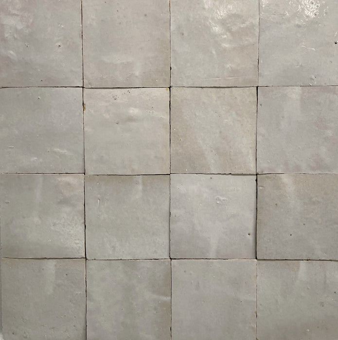 Zellige Moroccan Square Ecru Off White Terracotta Tile