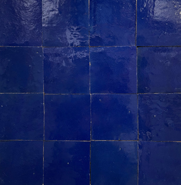 Zellige Moroccan Square Bleu Foncé Terracotta Tile