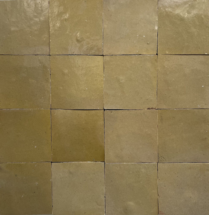Zellige Moroccan Square Jaune Dóre Terracotta Tile