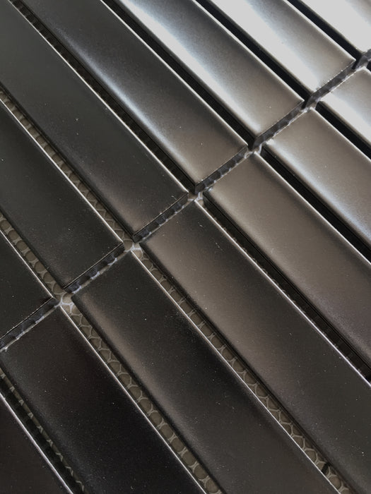 Raku Kitkat Black Porcelain Mosaic