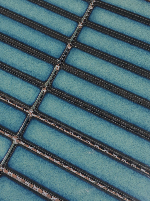 Raku Kitkat Ocean Blue Porcelain Mosaic