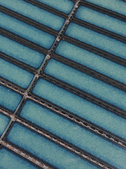 Raku Kitkat Ocean Blue Porcelain Mosaic
