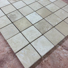Load image into Gallery viewer, CLASSIC TRAVERTINE LARGE SQUARE HONED AND FILLED MOSAIC
