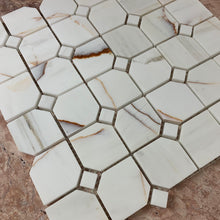 Load image into Gallery viewer, ROSETTE DOLOMITE HEXAGON + DOT SEMI-POLISHED MOSAIC
