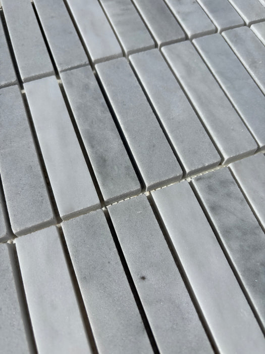 Imperial White Marble Kitkat Mosaic