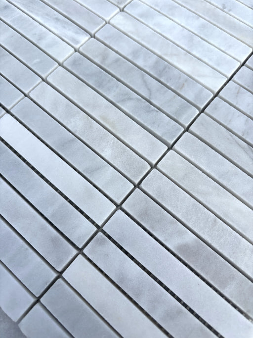 Imperial White Marble Kitkat Mosaic