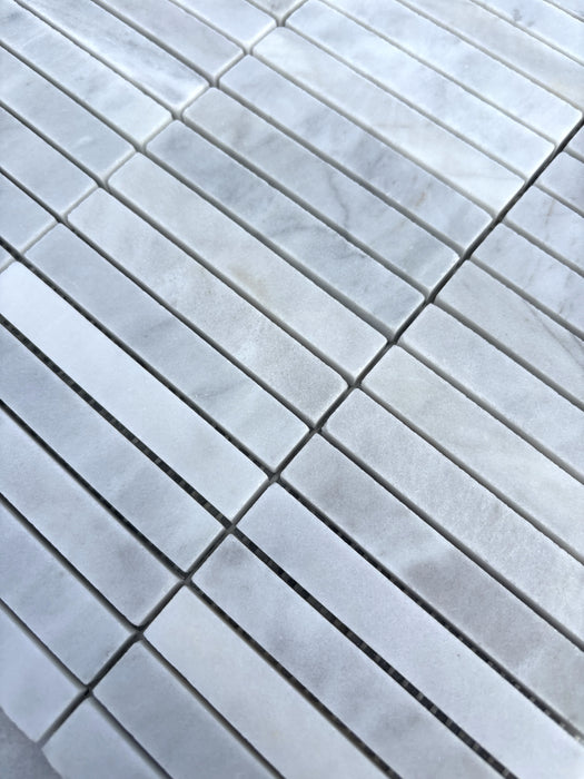 Imperial White Marble Kitkat Mosaic